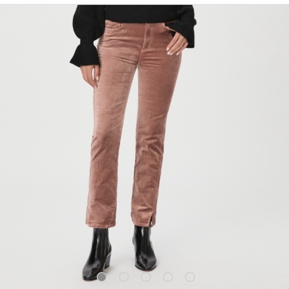 PAIGE Women's Cindy Twisted Seam Slit Suede Jeans - Picture 5 of 9